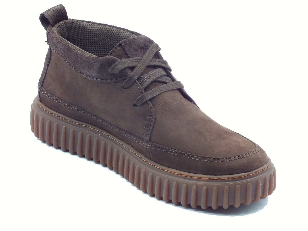 Clarks Clarks Torhill LaceHi Dark Brown Nub Scarponcini modello Ingegnere per Uomo in pelle testa di moro Dark Brown