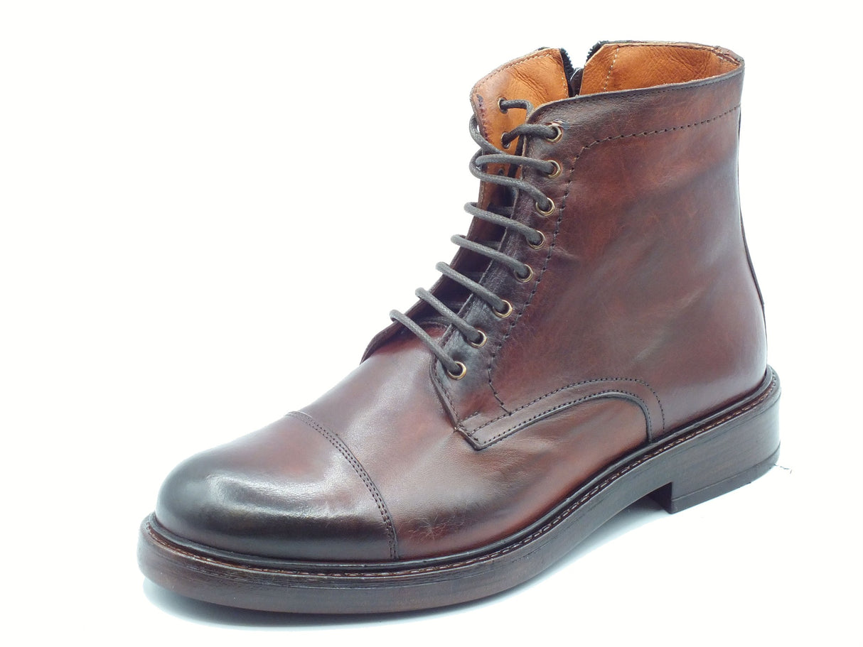 Exton Exton 9824 Soft Legno Scarponcini Eleganti per Uomo in pelle marrone Legno