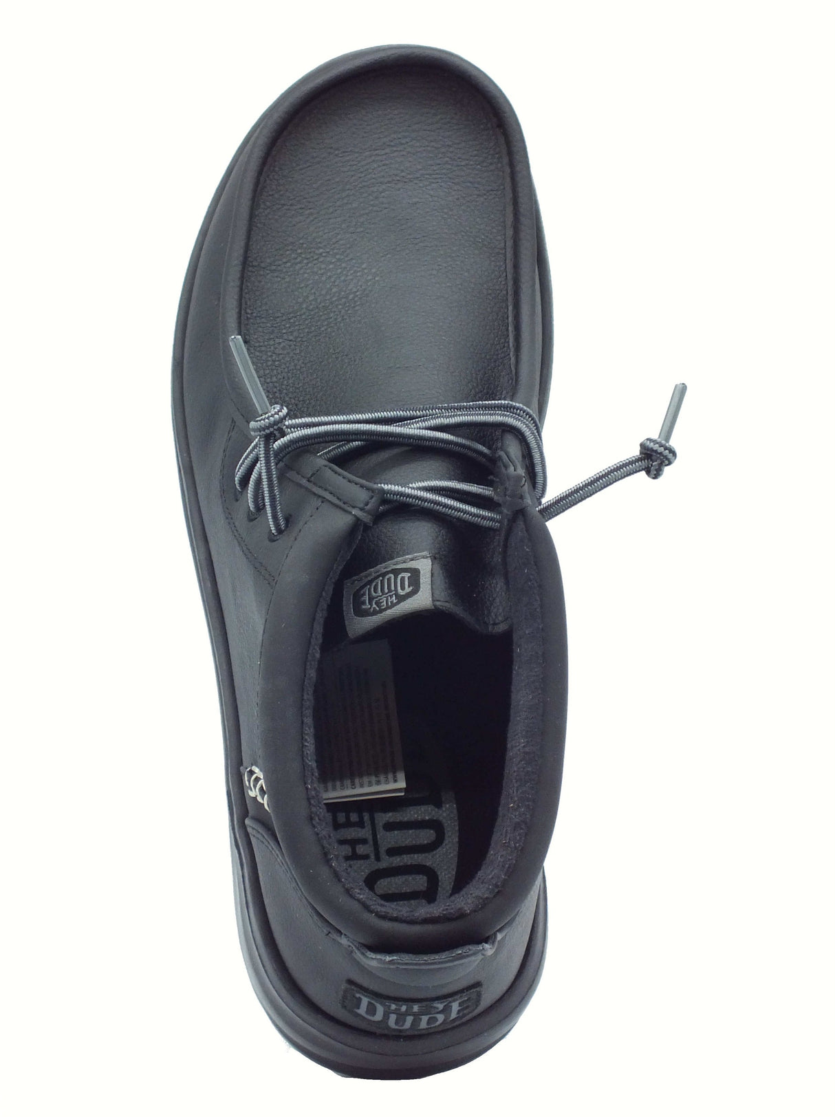 Hey Dude HeyDude 42051 Wally Mid Gripr Classic Black Scarponcini per Uomo in pelle nera Wally Mid Gripr Classic B