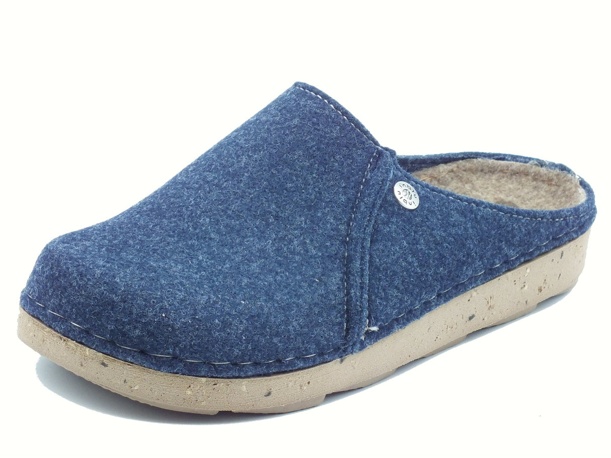 InBlu InBlu Eco Friends MT000024 Avio Pantofole per uomo in lana cotta Avio
