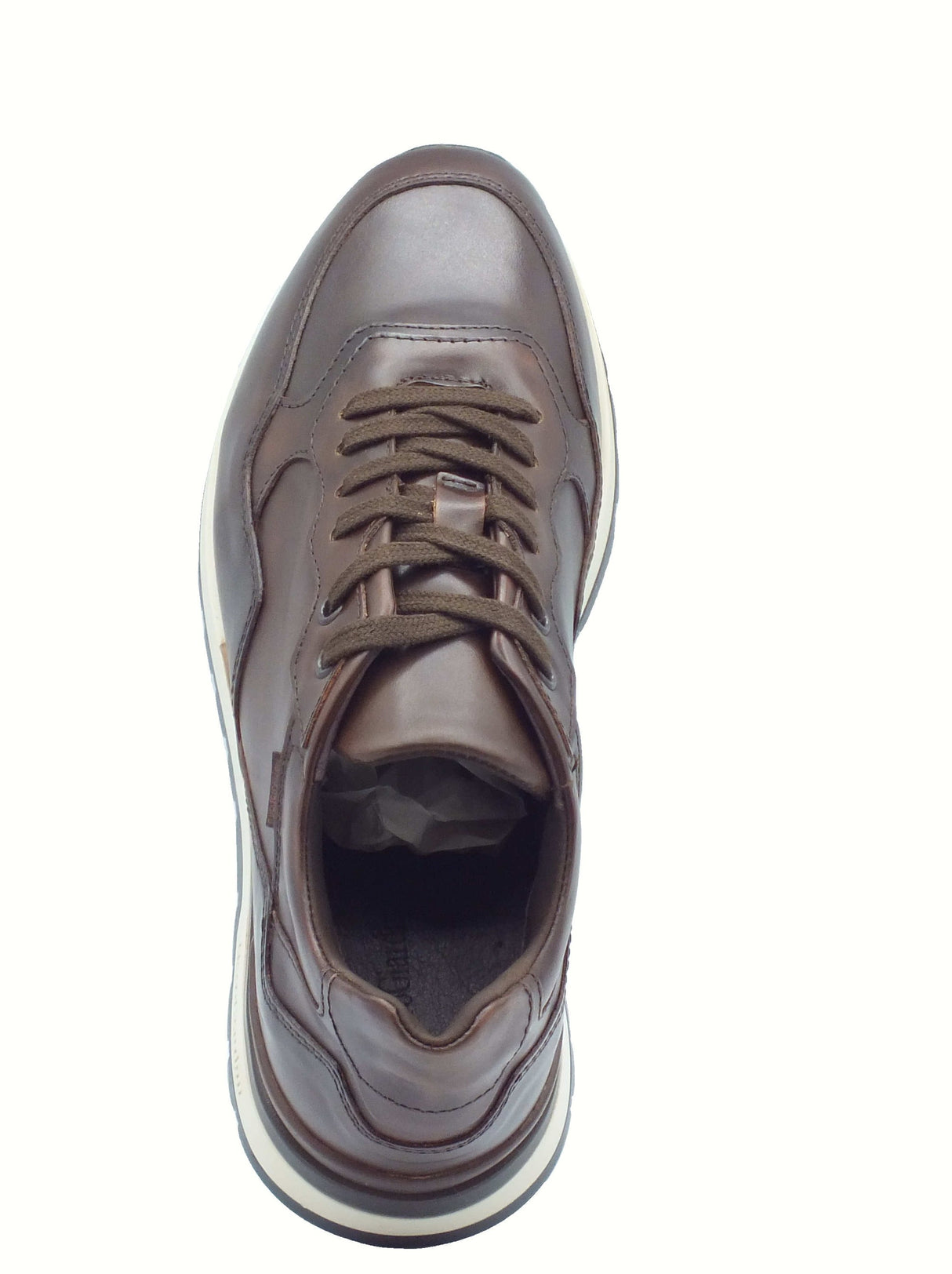 Nero Giardini NeroGiardini I400413U Delavato Beige Sneakers eleganti per Uomo in pelle Testa moro con lacci Delavato Beige