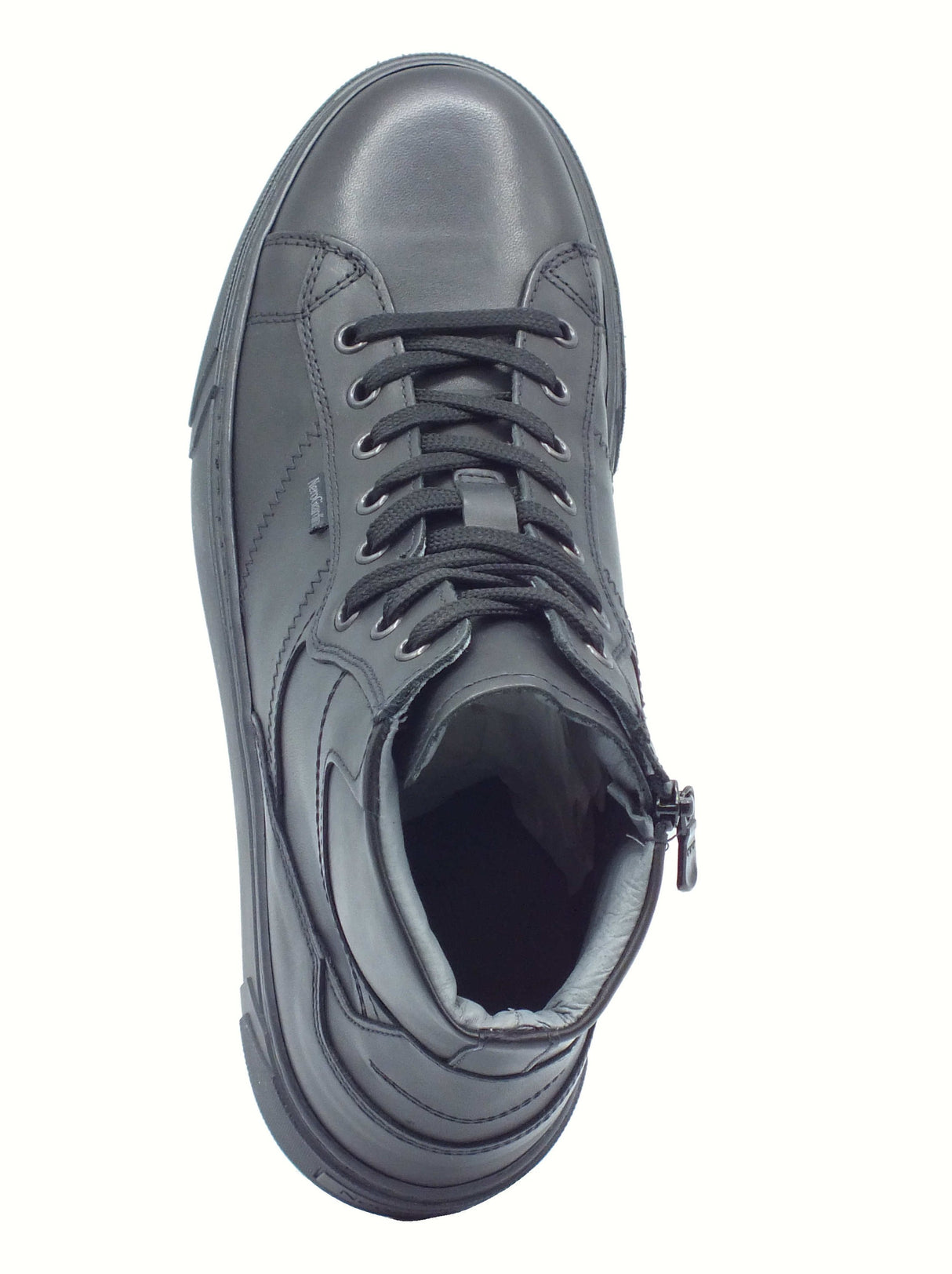 Nero Giardini NeroGiardini I400451U Guanto Nero Sneakers sportive per Uomo in pelle lacci e lampo Nero