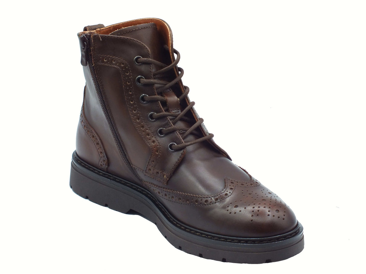 Nero Giardini NeroGiardini I500823U Delavato Beige Anfibi eleganti per Uomo in pelle testa moro duilio lacci e lam Delavato Beige