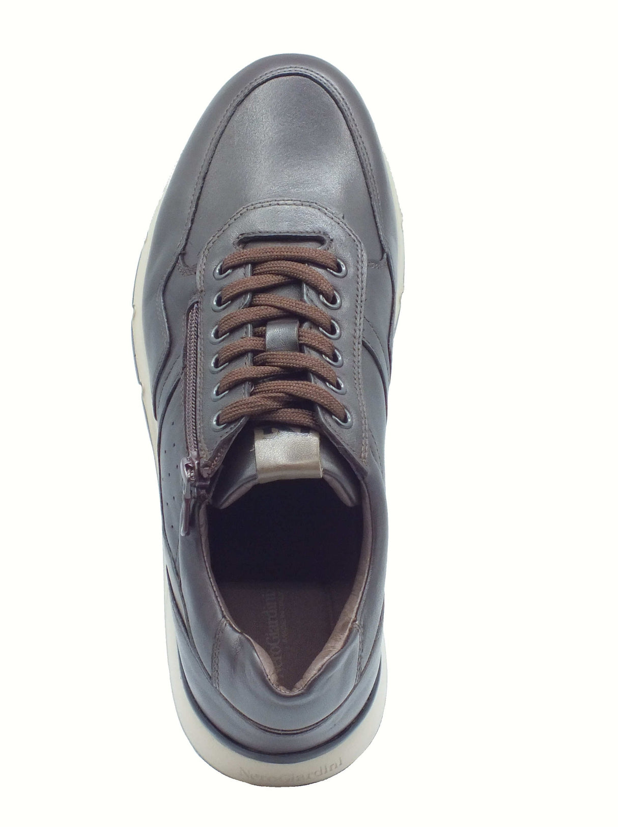 Nero Giardini NeroGiardini I500870U Savana Brown Sneakers per Uomo in pelle testa di moro con lacci e lampo Brown