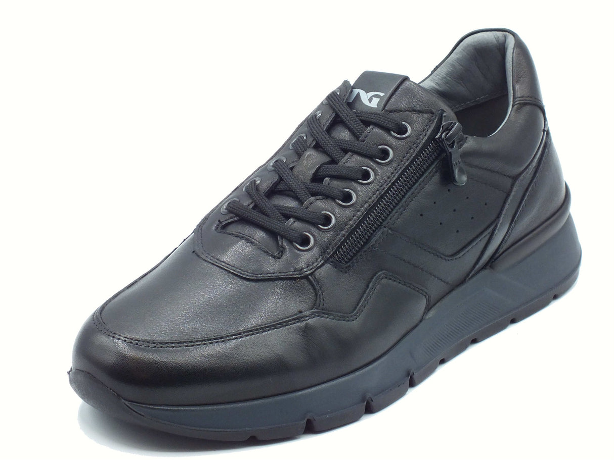 Nero Giardini NeroGiardini I500870U Sugar Nero Sneakers per Uomo in pelle con lacci e lampo Nero