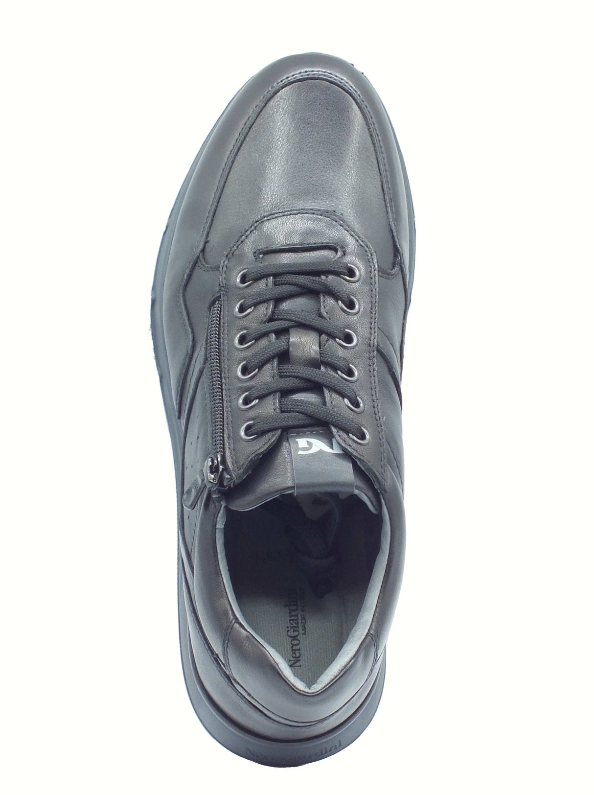 Nero Giardini NeroGiardini I500870U Sugar Nero Sneakers per Uomo in pelle con lacci e lampo Nero