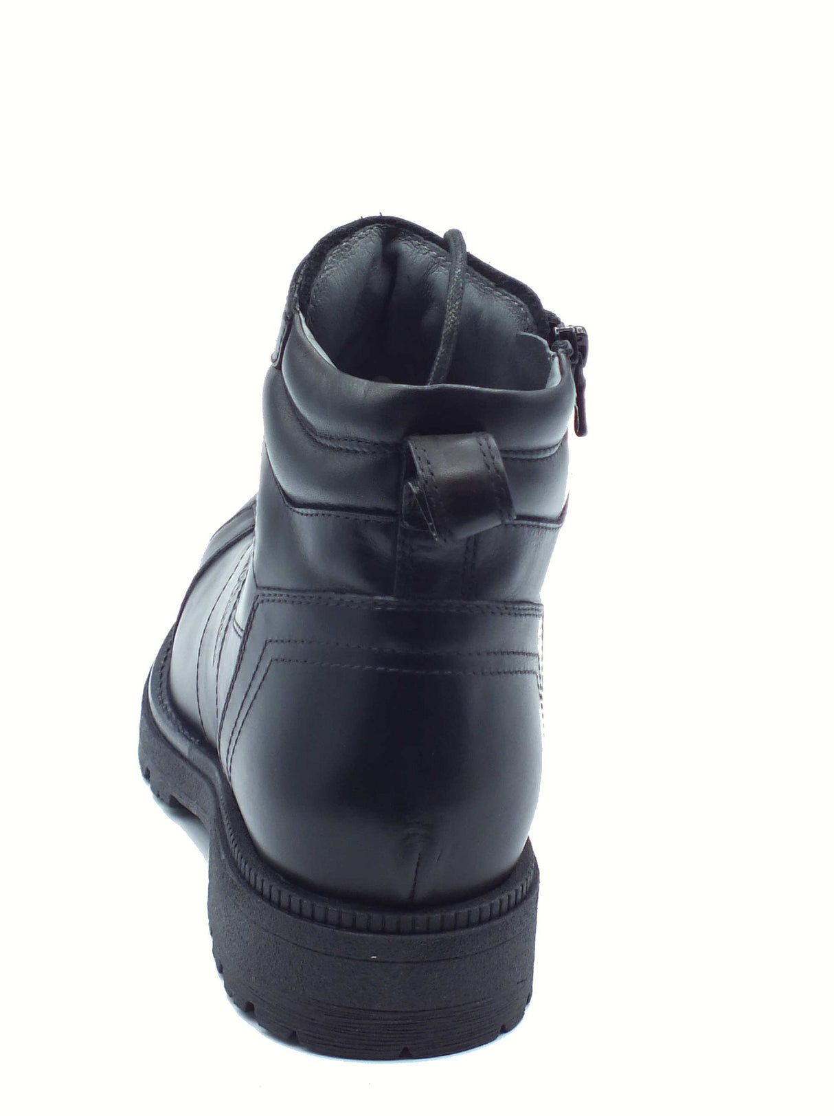 Nero Giardini NeroGiardini I501010U Twist Nero Anfibi per Uomo in pelle nera con lacci e lampo Twist Nero