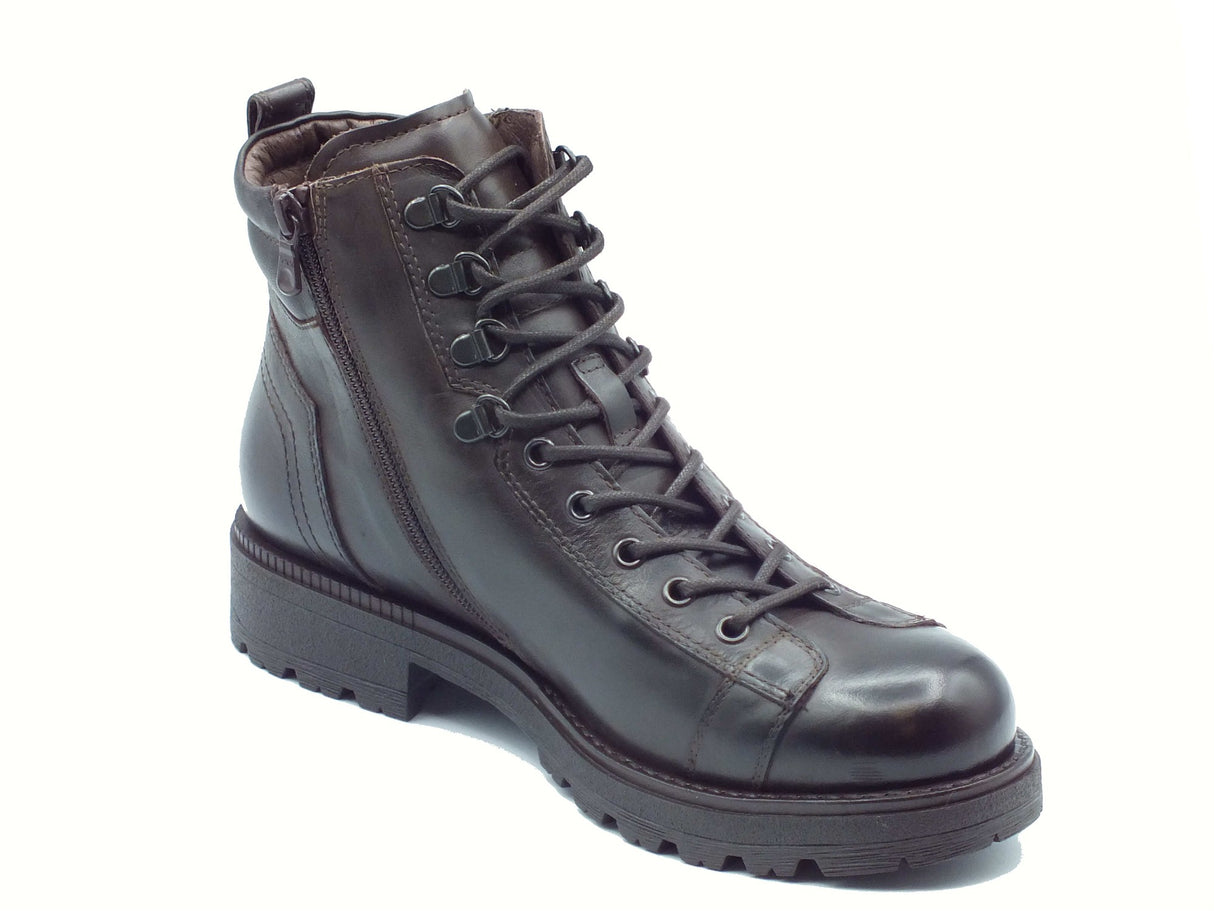 Nero Giardini NeroGiardini I501011U Kenia Caffè Anfibi per Uomo in pelle testa di moro con lacci e lampo Kenia Caffè