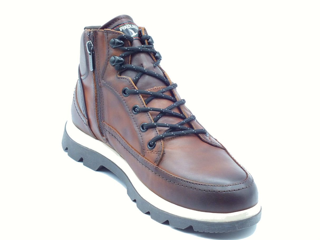 Pikolinos Pikolinos 8107C1 Vigo Cuero Scarponcini per Uomo in pelle marrone con lampo e lacci Cuero