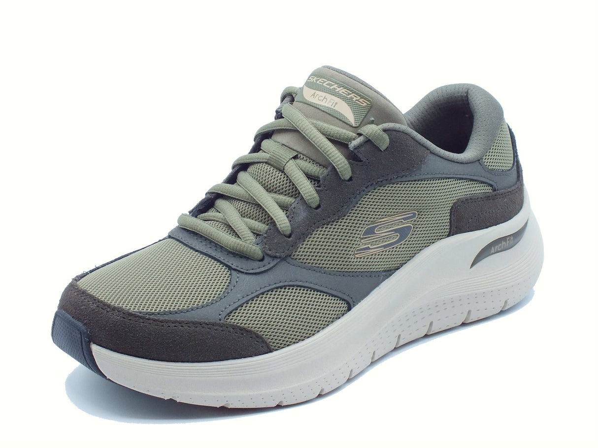 Skechers Skechers 232702 Arch-Fit The Keep Olive Scarpe Sportive per Uomo in tessuto verde Olive