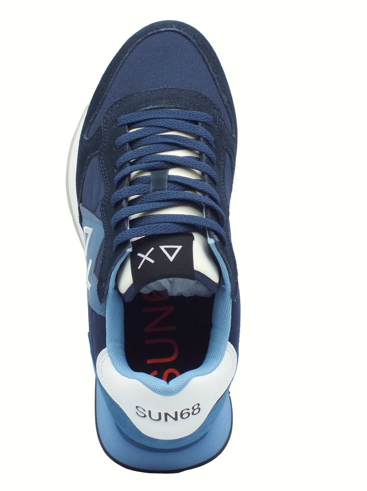 SUN68 SUN68 Z45113 Jaki Solid Navy Blue Scarpe Sportive per Uomo in nabuk e tessuto Navy Blue