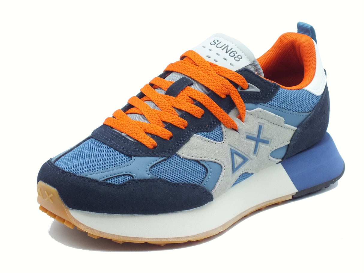 SUN68 SUN68 Z45116 Jaki Outdoor Avio Scuro Scarpe Sportive per Uomo in nabuk e tessuto Avio