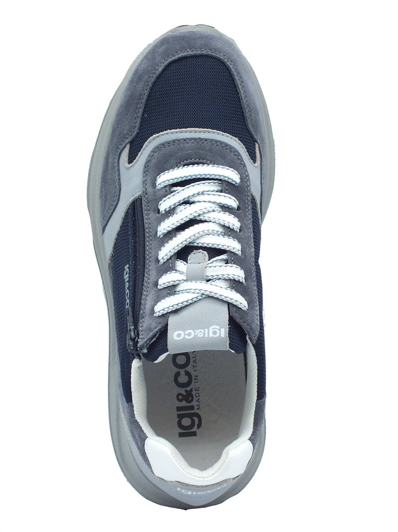 Igi&Co Igi&Co Scarpe Uomo 1118600 Scam. Jeans pelle blu Jeans