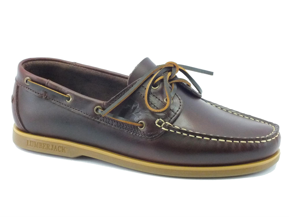 Lumberjack Scarpe Lumberjack Navigator modello barca per uomo in pelle testa di moro Brunello Tan