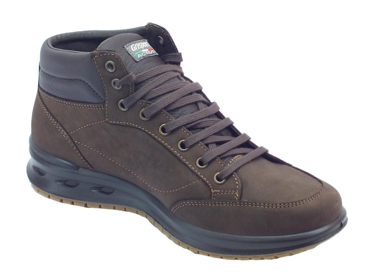 Grisport Scarponcini per uomo Grisport Active in pelle ingrassata testa di moro Foca Soft Leggero