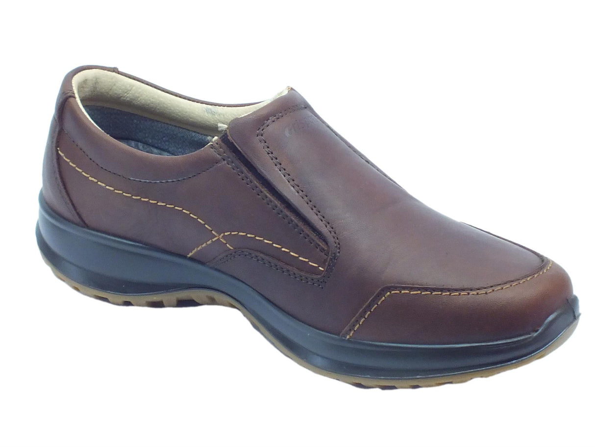 Grisport Mocassini per uomo Grisport Active in pelle ingrassata testa di moro Wood oliato