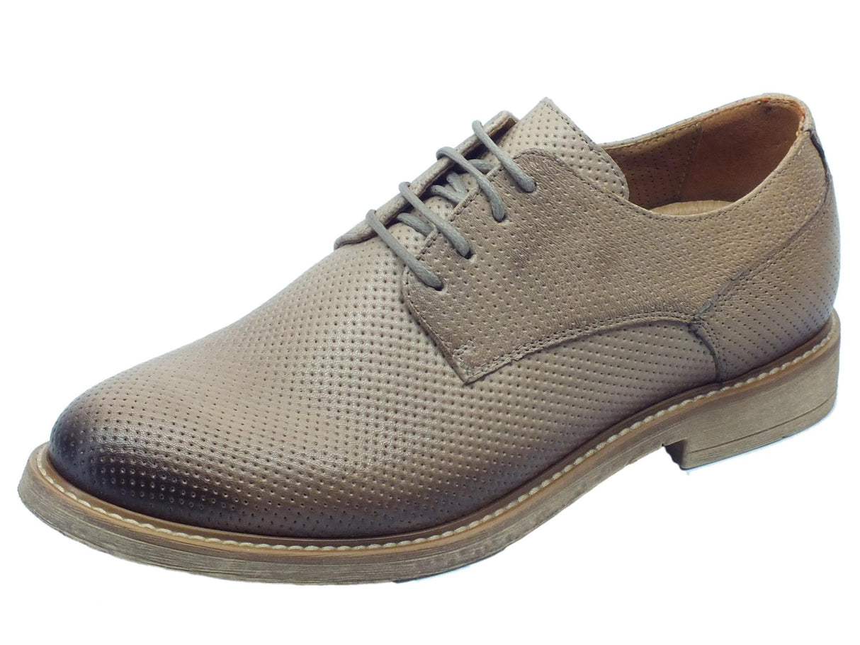 Igi&Co Scarpe elenganti Igi&Co per uomo in pelle microforata marrone spazzolata Opaco/Beige