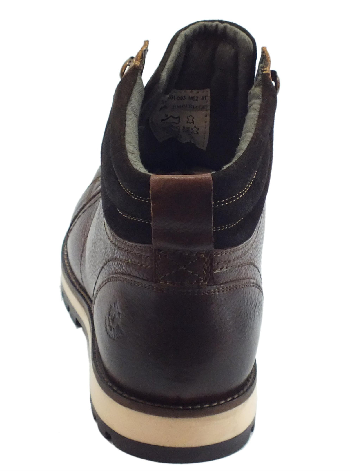 Lumberjack Lumberjack scarponcini uomo ROMAN in pelle testa di moro con colletto scamosciato Brown