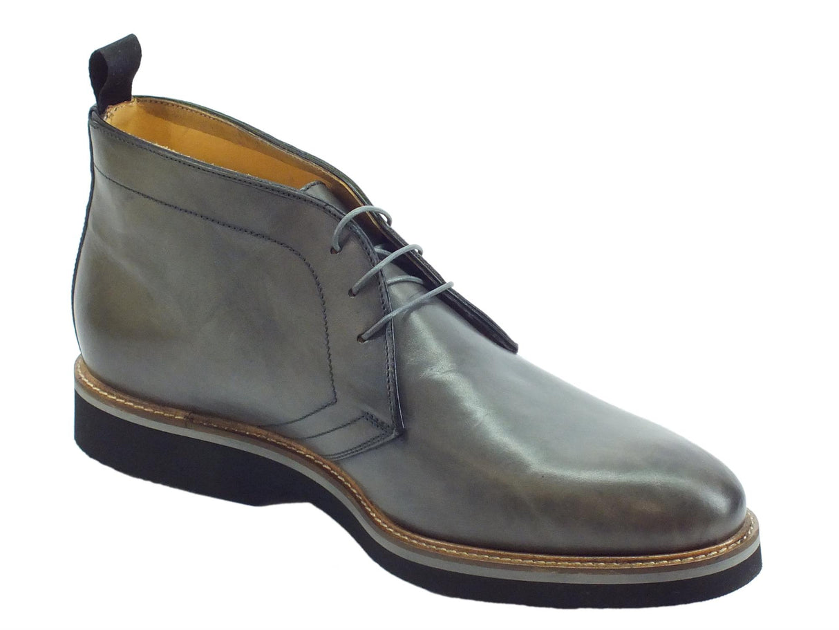 Mercanti Fiorentini Scarpe Mercanti Fiorentini per uomo modello Nairobi in pelle grigia spazzolata nera Grey