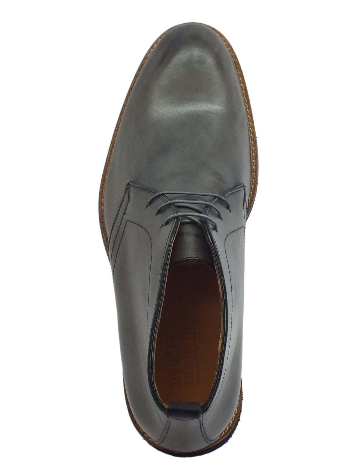 Mercanti Fiorentini Scarpe Mercanti Fiorentini per uomo modello Nairobi in pelle grigia spazzolata nera Grey