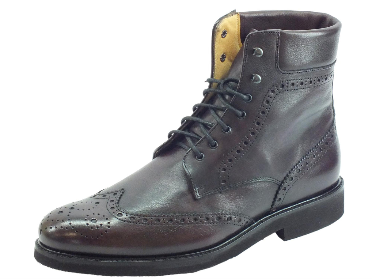 Mercanti Fiorentini Scarponcini Mercanti Fiorentini per uomo modello Etrusco in pelle prugna lavorazione duilio Viola