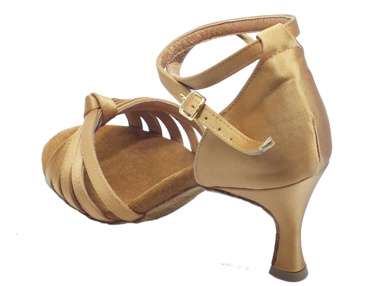 Vitiello dance shoes Scarpa da donna per ballo latino-americano in raso color tanganica tacco 70N tanganica