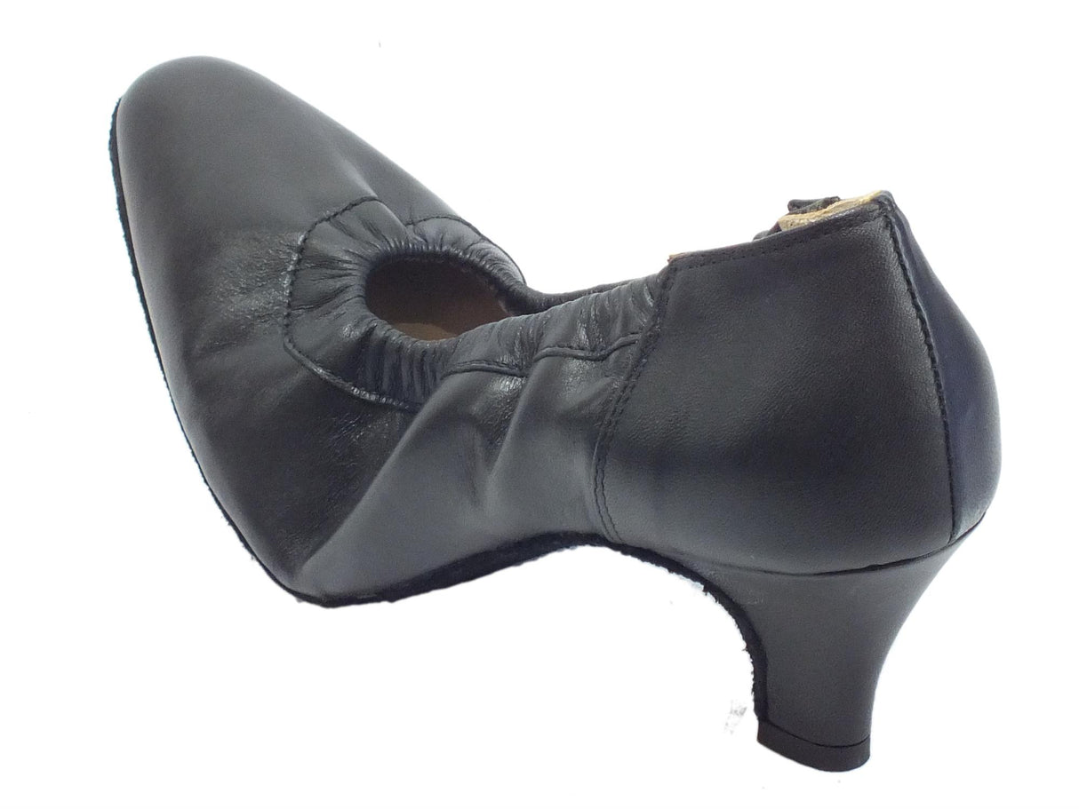 Vitiello dance shoes Scarpa da donna per ballo standard modello decoltè in nappa nera tacco 50R Nero