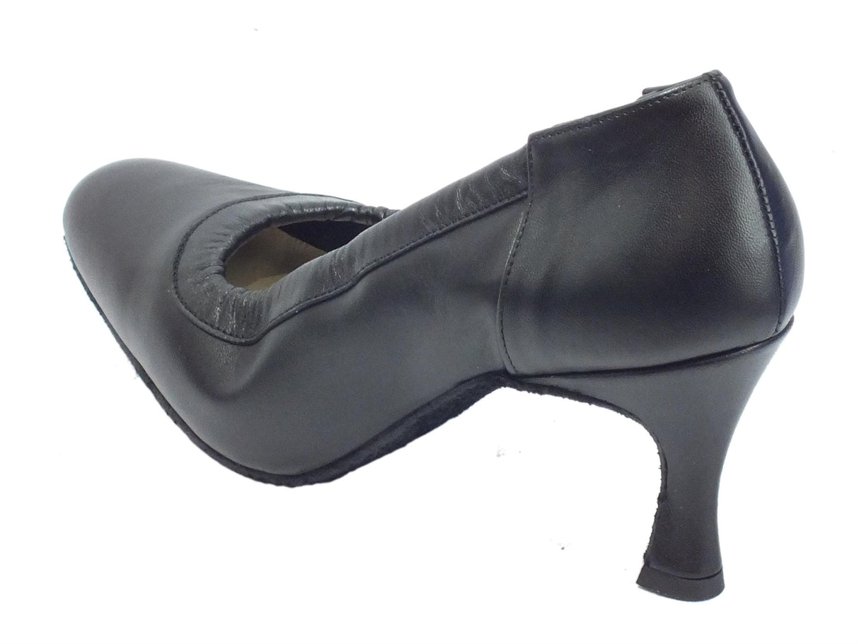 Vitiello dance shoes Scarpa da donna per ballo standard modello decoltè in nappa nera tacco 70N Nero