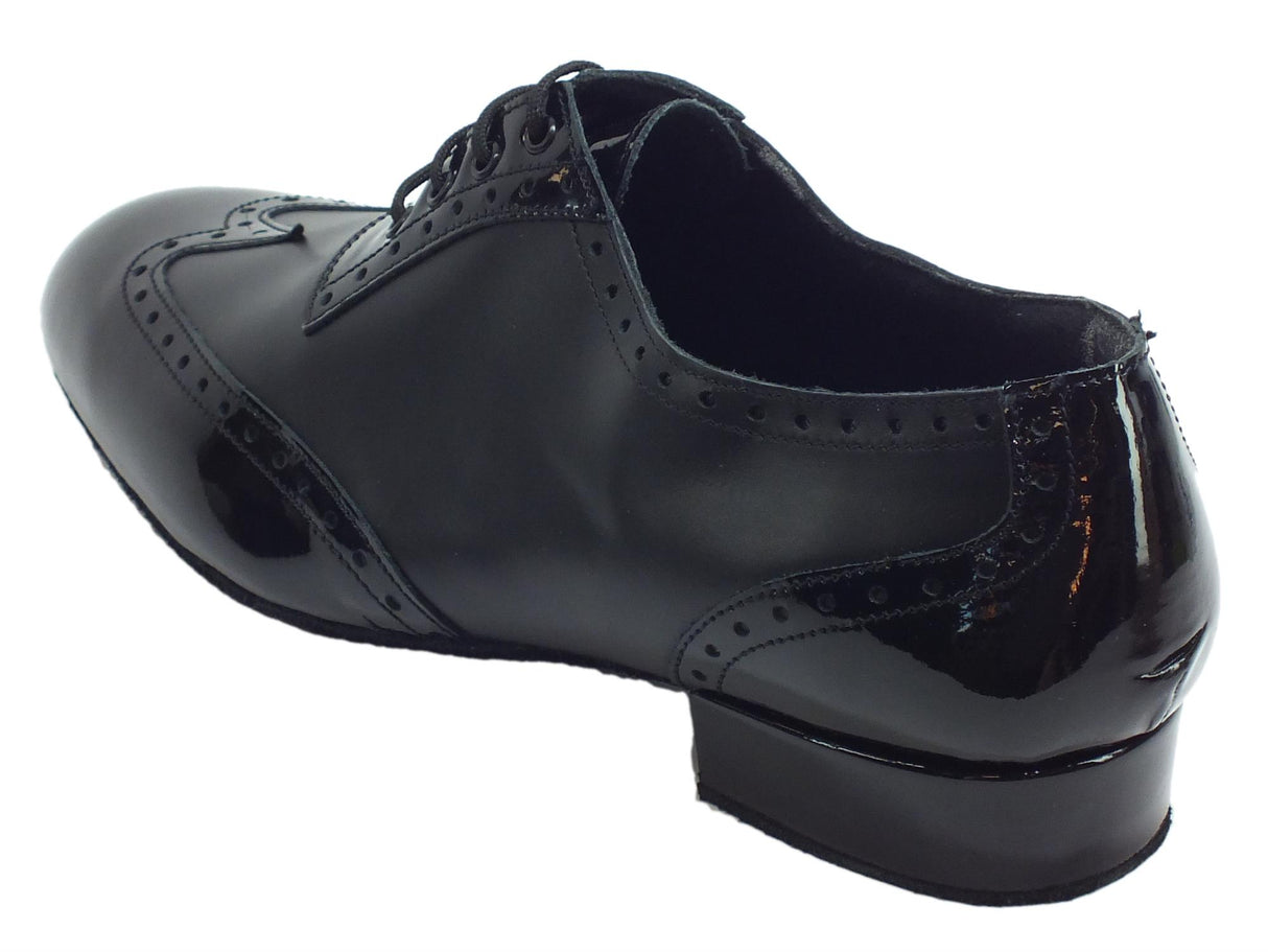 Vitiello dance shoes Scarpa da ballo per uomo in nappa e verniciato nero tacco 2cm Nero