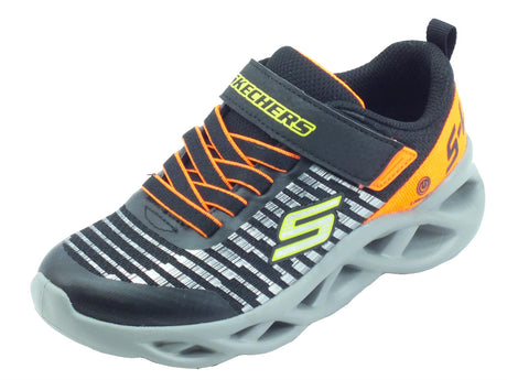 Skechers Skechers Lights 401650L Lights Novlo Black Orange Scarpe Sportive per Bambino in tessuto Black Orange