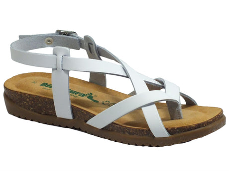 BioNatura BioNatura Infradito zeppa bassa Donna 34 A 2005 IMB By Cast Bianco pelle bianco Bianco