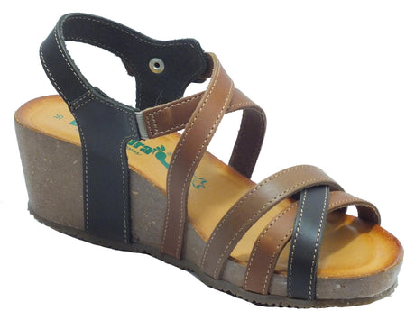 BioNatura BioNatura 37 A 2108 IM TU Pelle Gaucho Multi Brandy Sandali per Donna zeppa alta Gaucho Multi Brandy