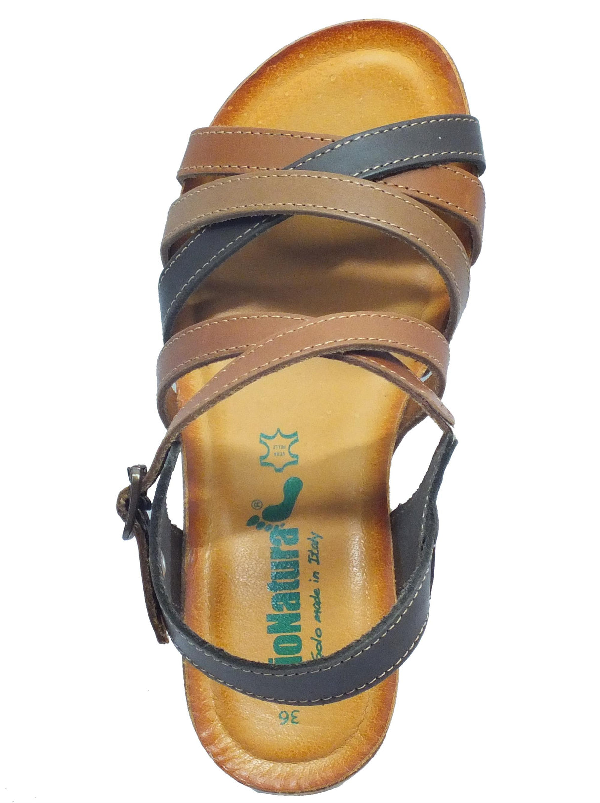 BioNatura BioNatura 37 A 2108 IM TU Pelle Gaucho Multi Brandy Sandali per Donna zeppa alta Gaucho Multi Brandy