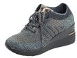 Cinzia Soft Cinzia Soft MH616530 Black/Dk.Grey Sneakers per Donna in tessuto nero ed argento zeppa alta Black/Dk.Grey