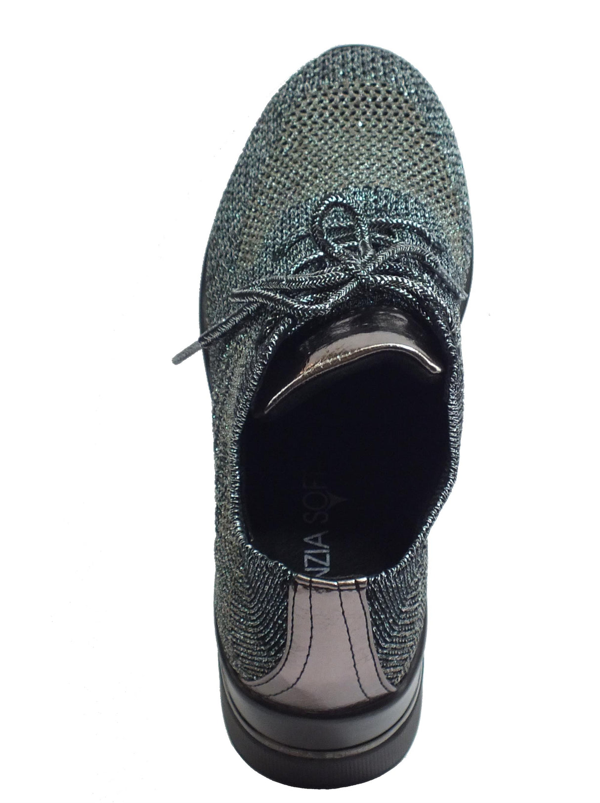 Cinzia Soft Cinzia Soft MH616530 Black/Dk.Grey Sneakers per Donna in tessuto nero ed argento zeppa alta Black/Dk.Grey