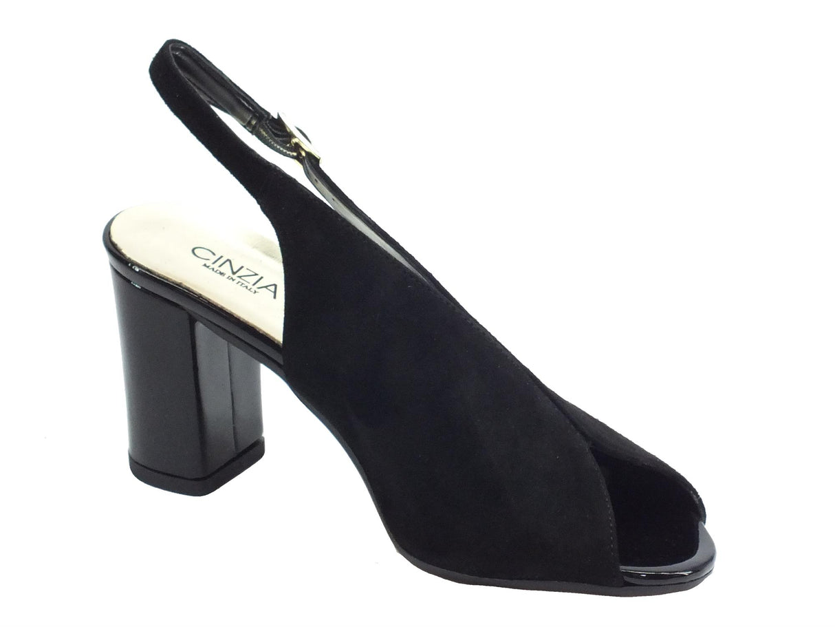 Cinzia Soft Cinzia Soft IBBF905 Camoscio Nero Sandali per Donna con tacco alto foderato Nero