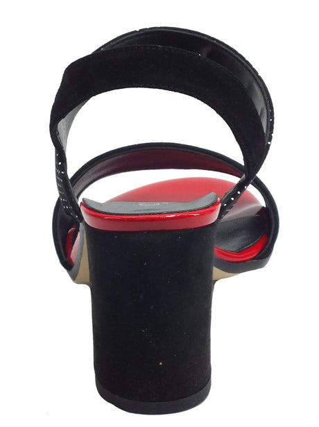 Cinzia Soft Cinzia Soft IBBF918 Camoascio Poisse Nero Rosso Sandali per Donna eleganti vintage tacco alto Nero Rosso