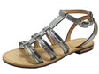 Geox Geox D022CE SOZY Melat Gun Sandali per Donna in pelle canna di fucile tacco basso canna di fucile e argento