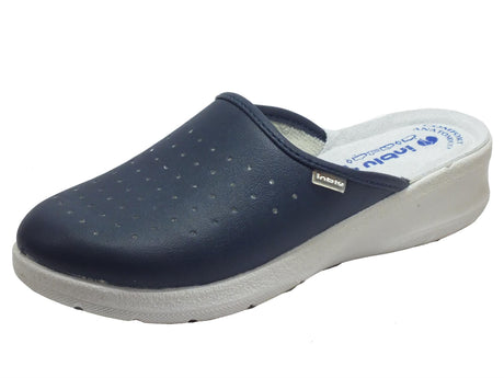 InBlu InBlu 50000033 Blu Ciabatte per Donna in ecopelle con sottopiede comfort anatomico in pelle Blu