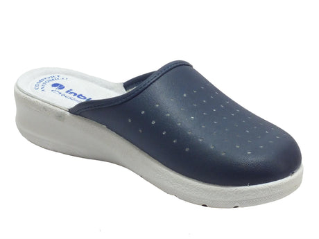 InBlu InBlu 50000033 Blu Ciabatte per Donna in ecopelle con sottopiede comfort anatomico in pelle Blu