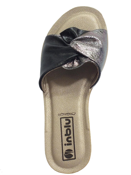 InBlu InBlu BA000029 Nero Ciabatte per Donna con fiocco Nero