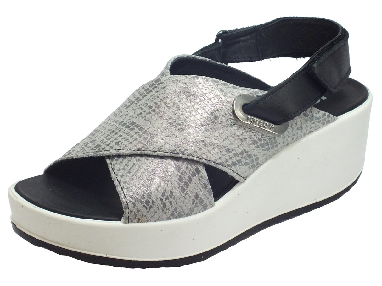 Igi&Co Igi&Co 5178400 Vitel. St. Livrea Acciaio Sandali Donna zeppa alta chiusura strappo posteriore Acciaio