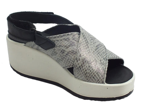 Igi&Co Igi&Co 5178400 Vitel. St. Livrea Acciaio Sandali Donna zeppa alta chiusura strappo posteriore Acciaio