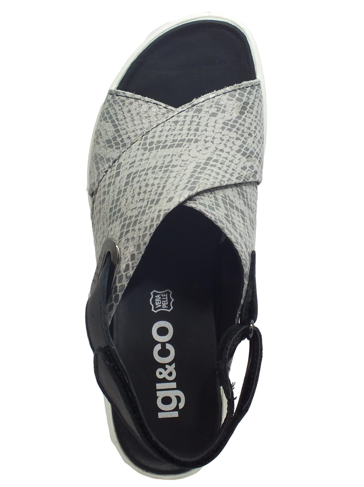 Igi&Co Igi&Co 5178400 Vitel. St. Livrea Acciaio Sandali Donna zeppa alta chiusura strappo posteriore Acciaio