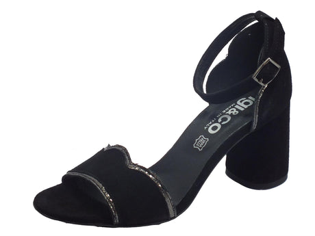 Igi&Co Igi&Co 5192400 Capra Scamosc. Nero Sandali Donna tacco alto in nabuk fibietta caviglia Nero