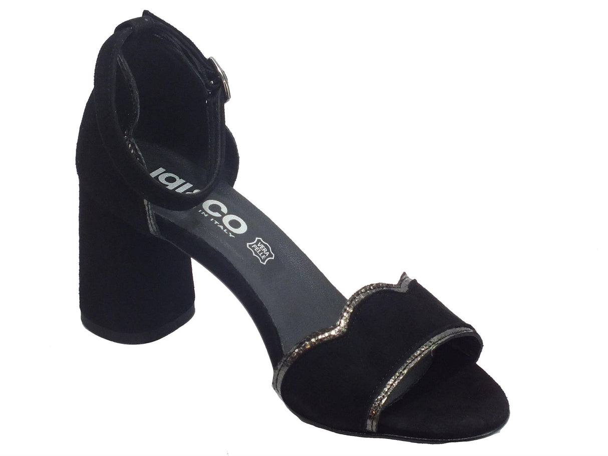 Igi&Co Igi&Co 5192400 Capra Scamosc. Nero Sandali Donna tacco alto in nabuk fibietta caviglia Nero