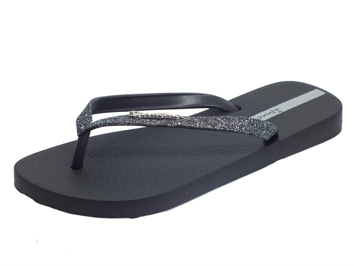 Ipanema Ipanema 81739 Lolita III Fem Black Infradito Grendene Donna zeppa bassa con brillantini Black
