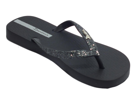 Ipanema Ipanema 81739 Lolita III Fem Black Infradito Grendene Donna zeppa bassa con brillantini Black