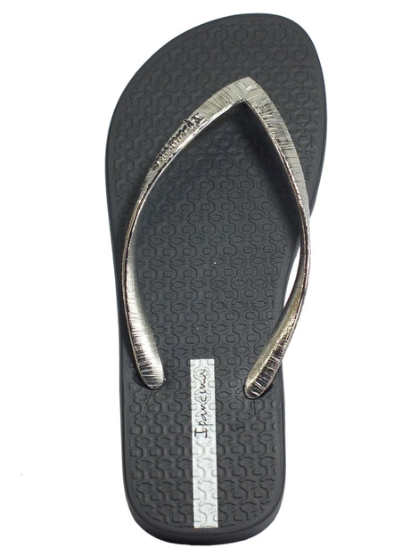 Ipanema Ipanema 82870 Glam II Fem Black Metallic Silver Infradito Glam Donna zeppa bassa Black