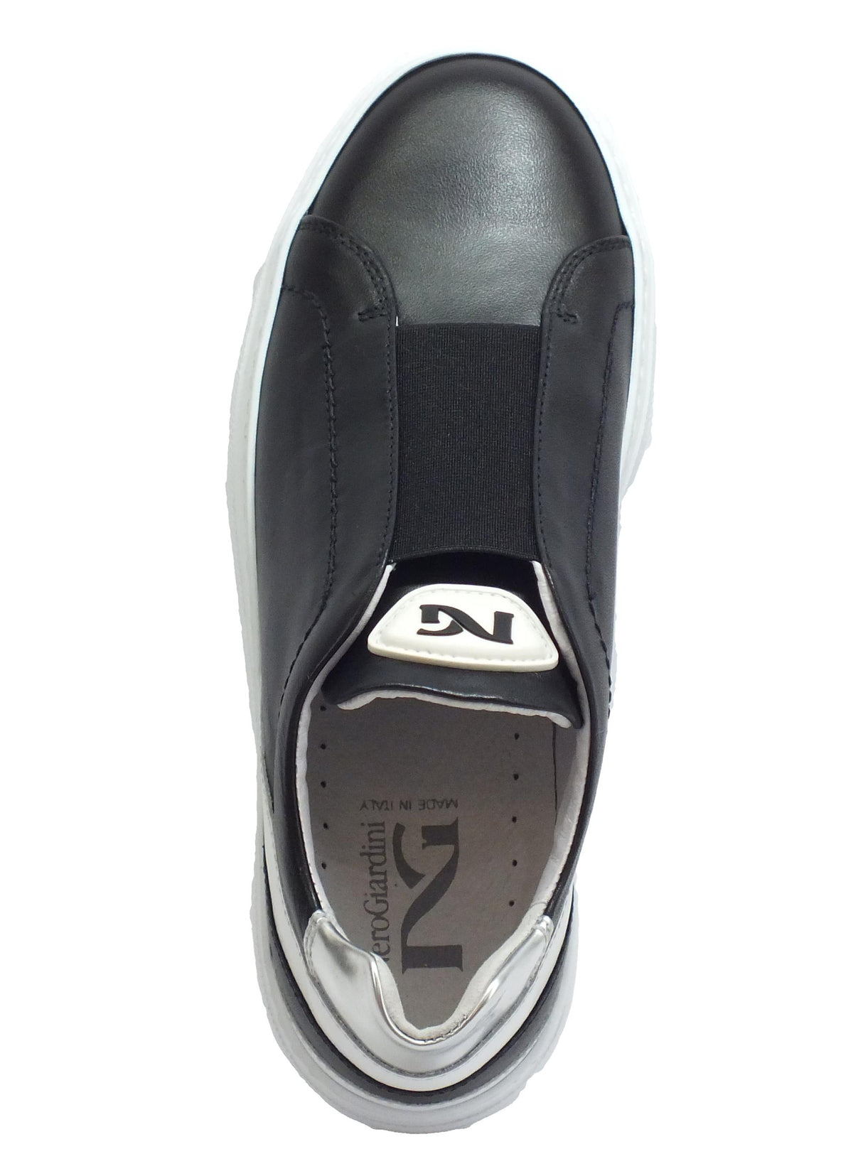 Nero Giardini NeroGiardini E010881D Guanto Nero Slip-On Donna in pelle con zeppona nero